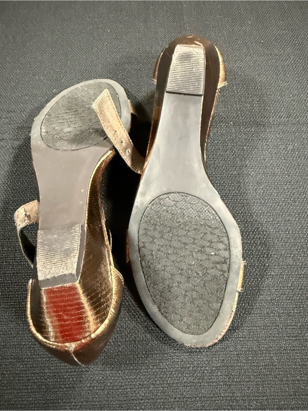 Karen Scott Bronze Jeweled T-Strap Heels‎ - Picture 4 of 8